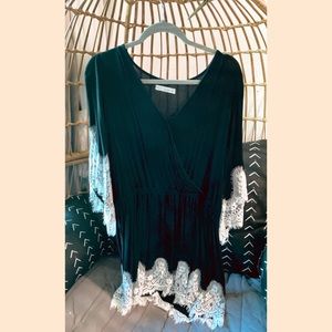 Black Dress With Lace Trim